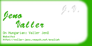 jeno valler business card