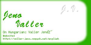 jeno valler business card